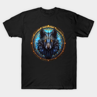 Stained Glass Scary Wolf T-Shirt